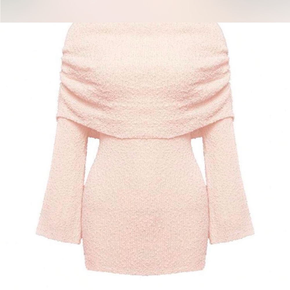 Elegant Off-Shoulder Pink Dress